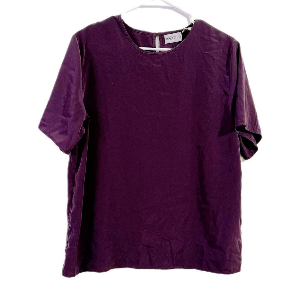 Apparenza Purple Textured Short Sleeve‎ Top